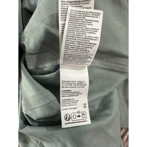 J. Lindeberg Shorty SS Suede Shirt color dream blue sz L NWT MSPR 499 - Picture 4 of 5